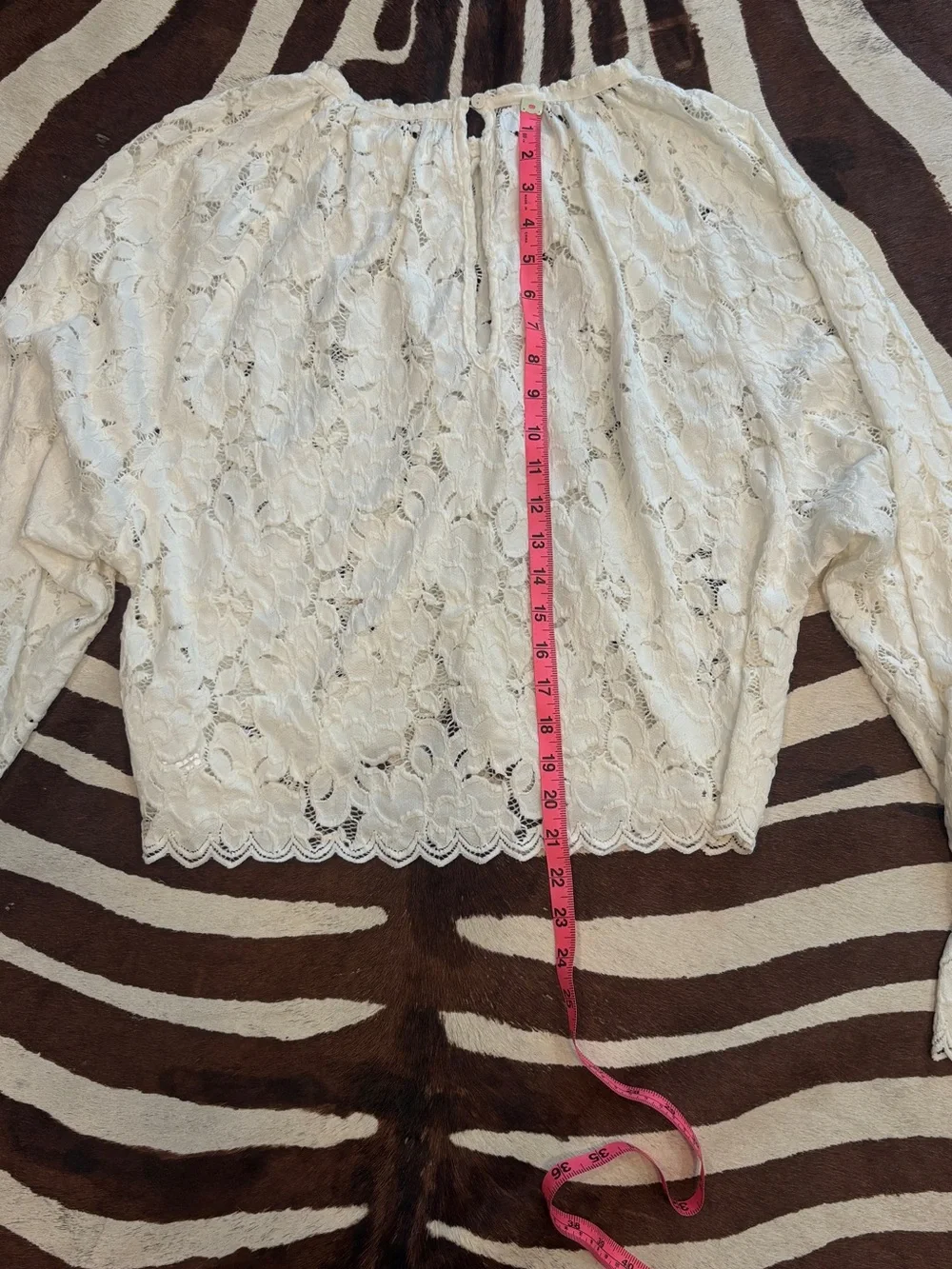 Free People Cream Lace Peasant Blouse